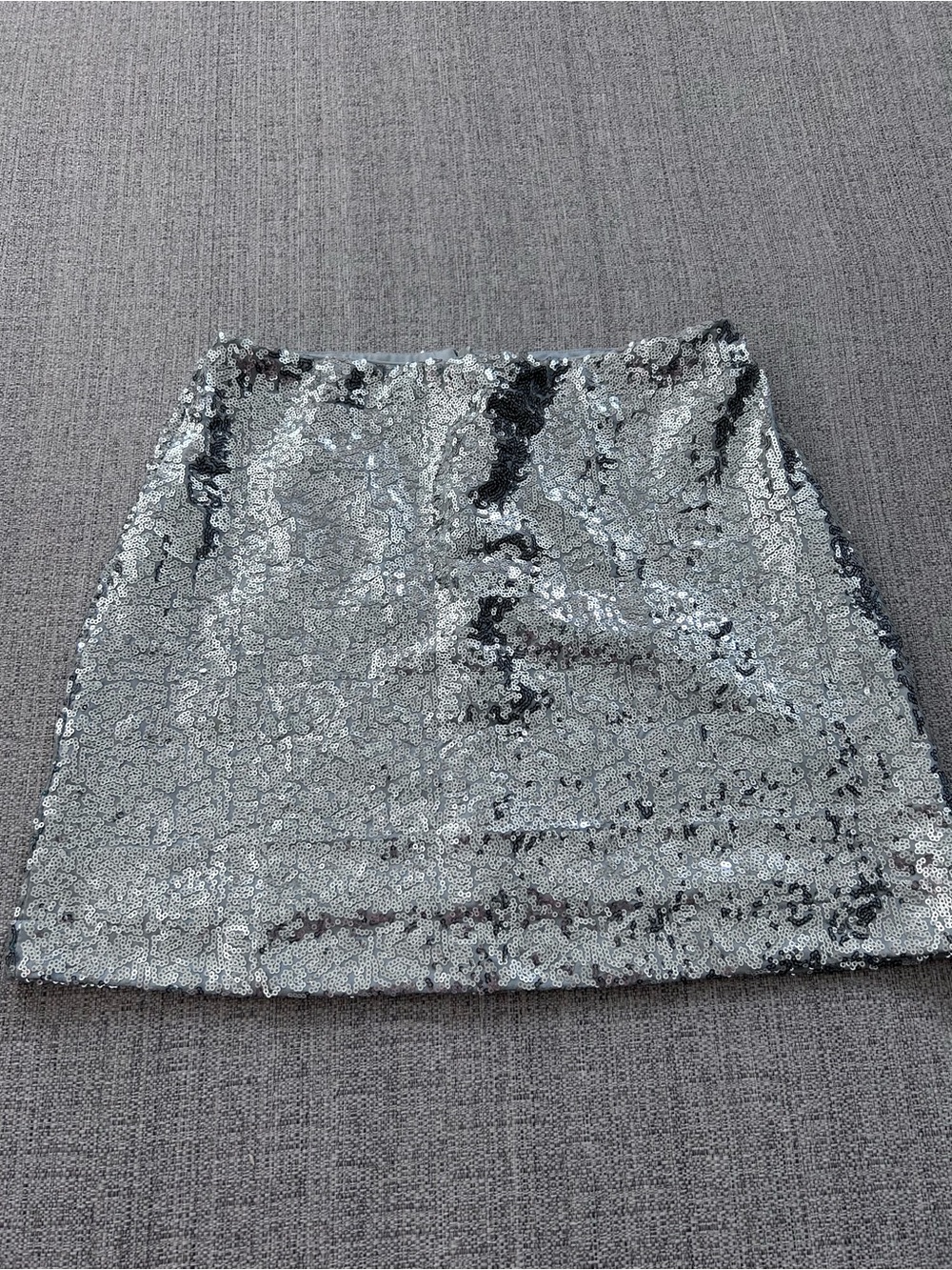 Tipsy Elves Silver Sequin Mini Skirt. Size M